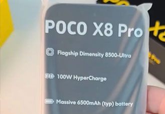 POCO X8 Pro 5G หลุดกล่อง เผยชิป Dimensity 8500-Ultra แบต 6,500mAh ชาร์จไว 100W
