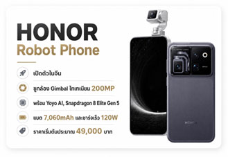 HONOR Robot Phone เปิดตัว มือถือเรือธงกล้อง Gimbal 200MP พร้อม Yoyo AI และ Snapdragon 8 Elite Gen 5