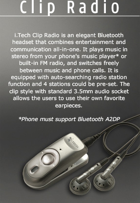 i.Tech Clip Radio (stereo) Bluetooth